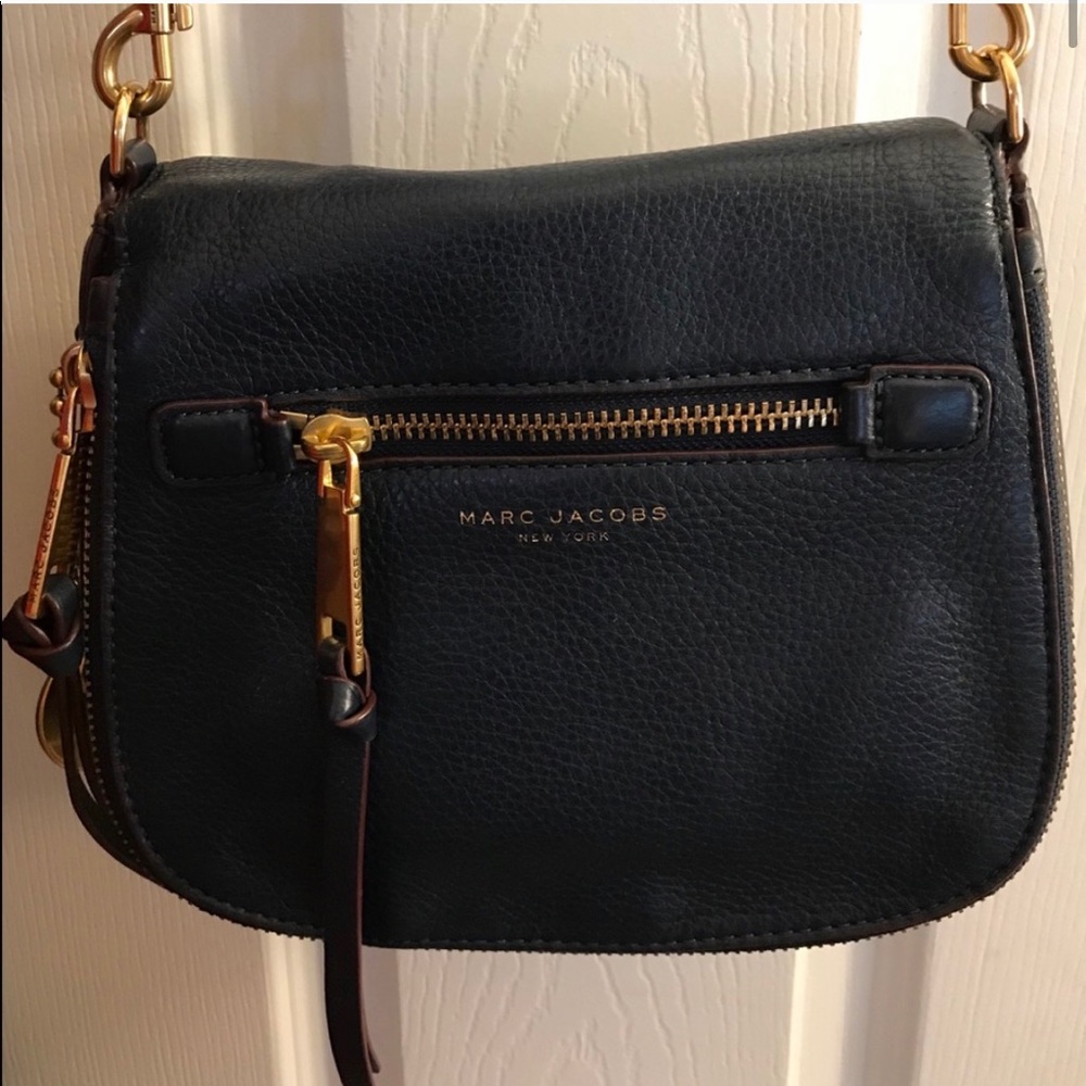 Navy Saddle Marc Jacobs Leather Bag